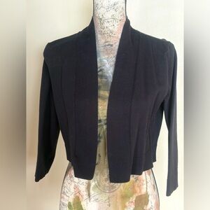 Calvin Klein Knitted Open Front Cropped Sweater Size Medium Black
